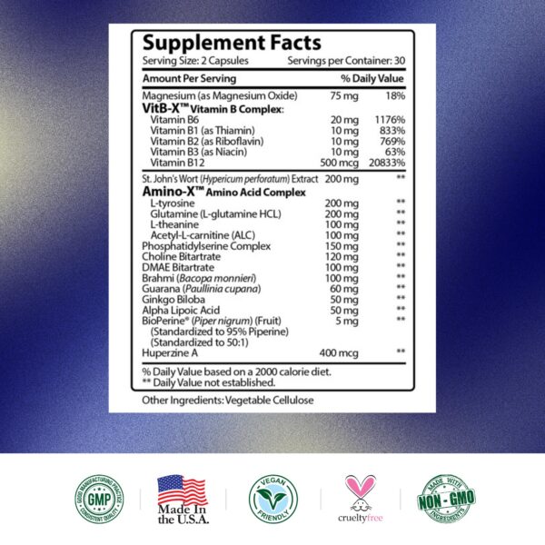 Cápsulas Brain Booster alineadas