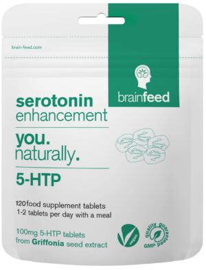 Frente de la caja de brain feed Serotonina 5HTP