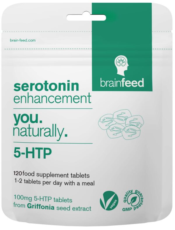 Frente de la caja de brain feed Serotonina 5HTP