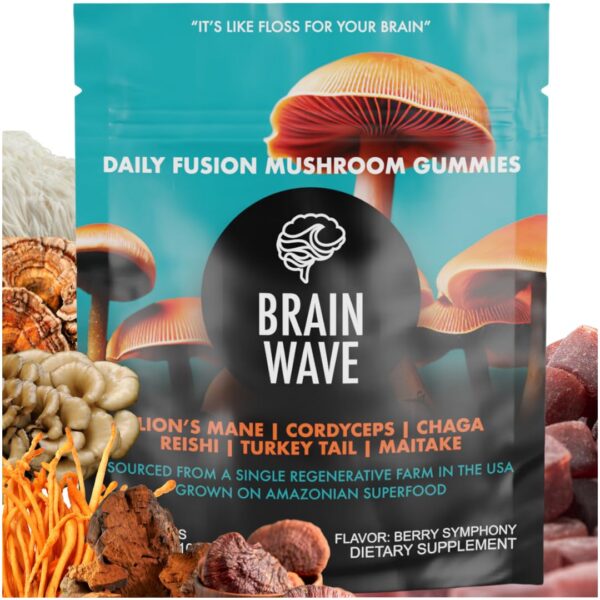 Version 1.0.0 BRAIN WAVE gomitas superalimento hongos delicioso paquete