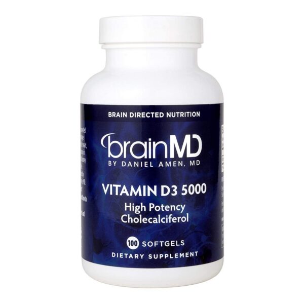BrainMD Dr Amen Vitamina D3 5000 cápsulas blandas frasco
