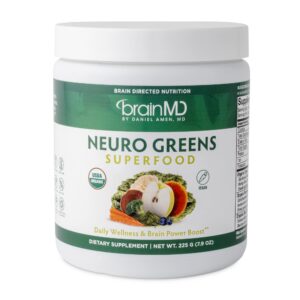 Frasco BrainMD Neuro Greens frente