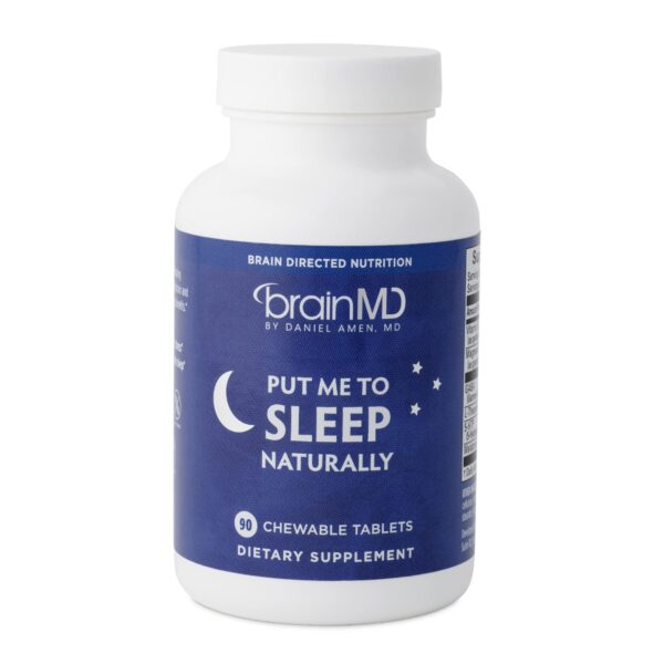 BRAINMD tabletas para dormir natural con melatonina paquete frontal