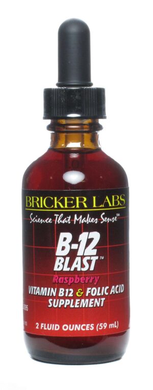 Bricker Labs B-12 Blast frambuesa suplemento líquido 2 oz paquete 2
