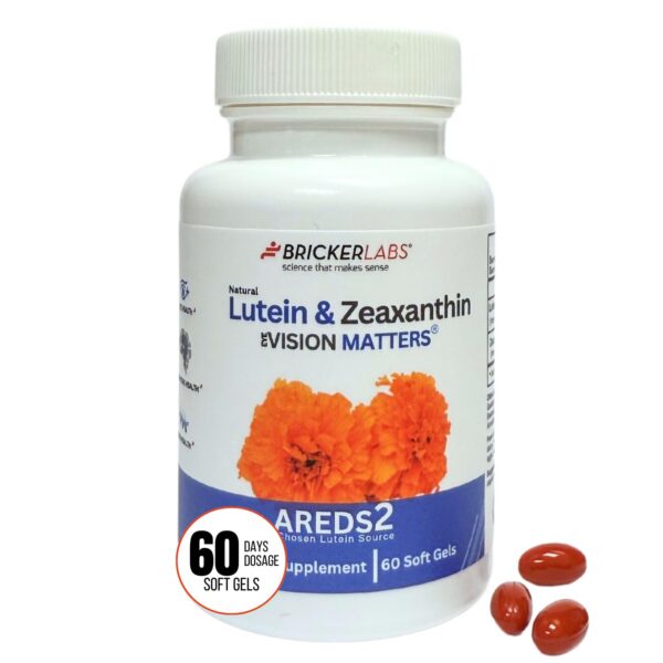 Frasco Bricker Labs Lutein + Zeaxanthin 60 cápsulas