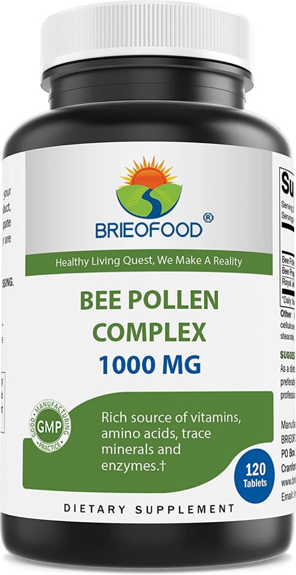 Version 1.0.0 Frasco Brieofood Bee Pollen Complex con tabletas