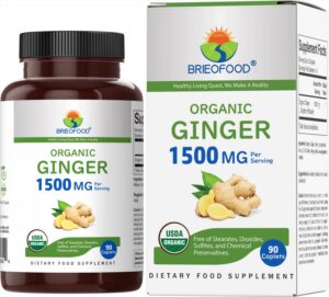 Brieofood jengibre orgánico suplemento 1500mg 90 tabletas