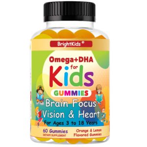 Frente del envase BrightKids Omega DHA gomitas