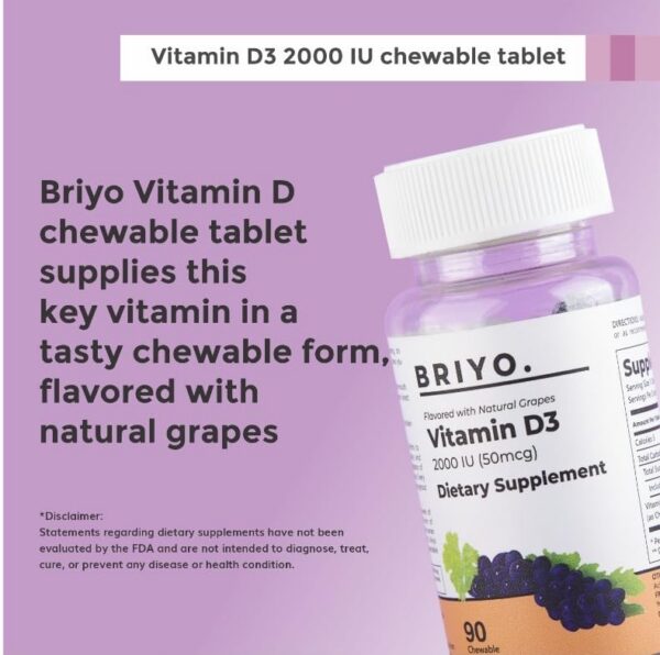 Briyosis Vitamina D3 2000 UI empaque