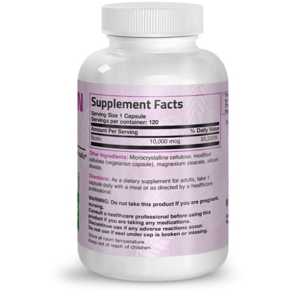Version 1.0.0 Etiqueta lateral Bronson Biotin 10000 mcg
