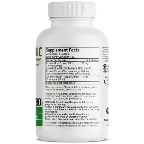 Etiqueta producto Bronson Cúrcuma Curcumina