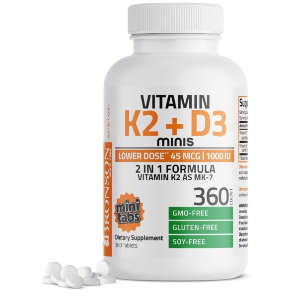 Version 1.0.0 Frente de la botella Bronson Vitamin K2 MK7 con D3 Minis