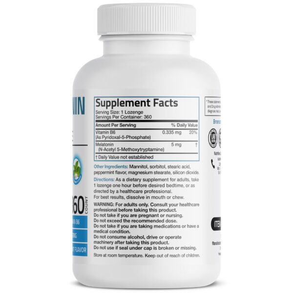 Empaque lateral Bronson Melatonina 5mg tabletas disolución rápida