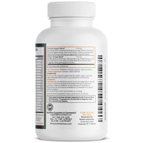 Detalle de ingredientes en envase Bronson