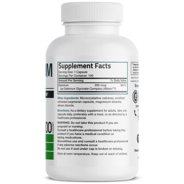 Cápsulas vegetarianas de selenio Bronson