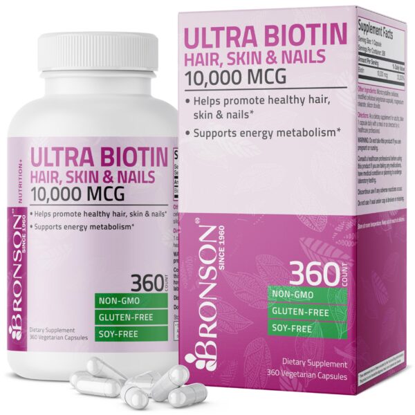 Bronson Ultra Biotina 10000 mcg 360 cápsulas vegetarianas