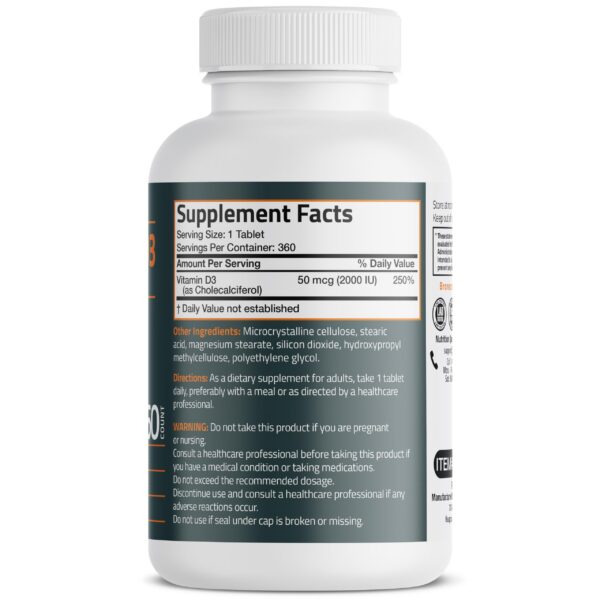 Bronson Vitamina D3 2000 UI etiqueta frontal