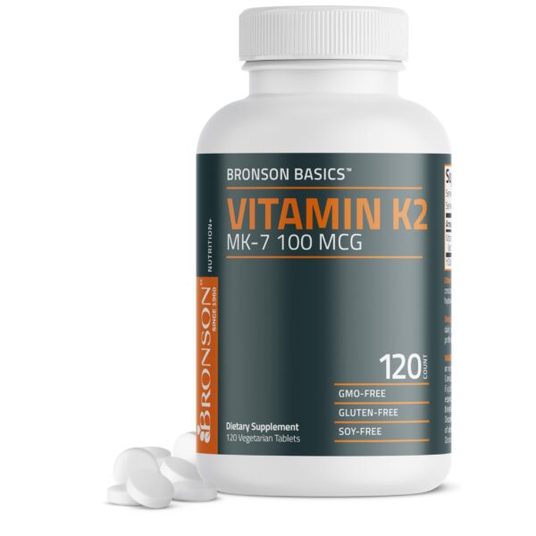 Bronson vitamina K2 MK7 100 MCG 120 tabletas frasco