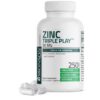 Frasco Bronson Zinc Triple Play 250 cápsulas