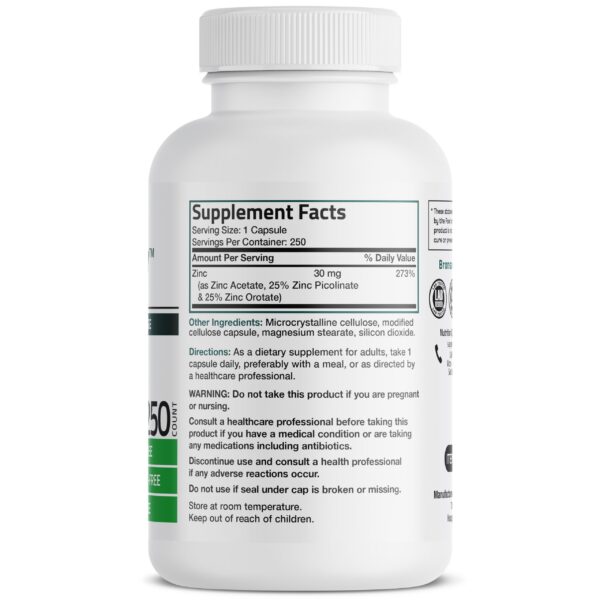 Etiqueta Bronson Zinc Triple Play con tres formas de zinc