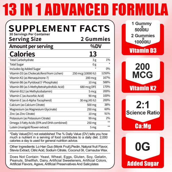 Version 1.0.0 Gomitas D3 K2 con B vitamins en etiqueta