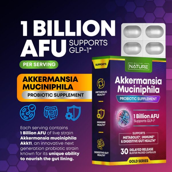 Built by Nature probiótico cápsulas para salud digestiva y sistema inmune