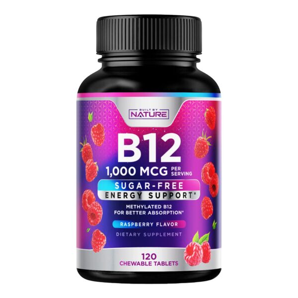 Caja de Vitamina B12 Built by Nature 120 tabletas masticables