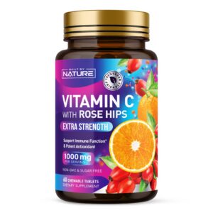 Built by Nature Vitamina C masticable frente etiqueta