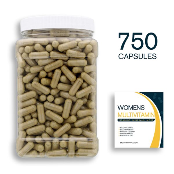 Bulk Buy multivitaminas salud femenina detalle lateral tarro