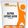 Frente del envase BulkSupplements ALA polvo 600 mg 250 g