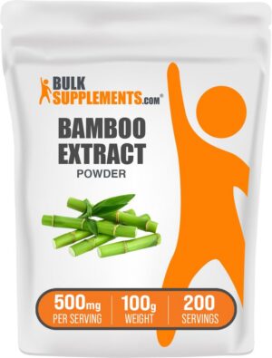 Frasco de polvo de extracto de bambú BulkSupplements