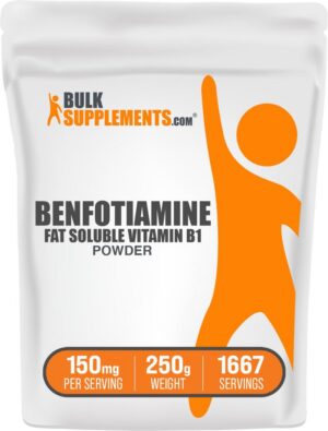 BulkSupplements Benfotiamina en polvo 250 g etiqueta