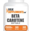 Frasco de Beta Carotene BulkSupplements 25000 UI