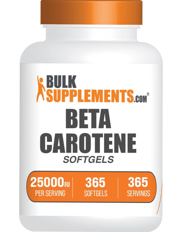 Frasco de Beta Carotene BulkSupplements 25000 UI