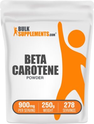 Frente del frasco Beta Carotene BulkSupplements