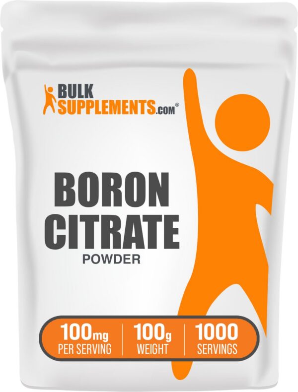 Polvo de citrato de boro BulkSupplements envase