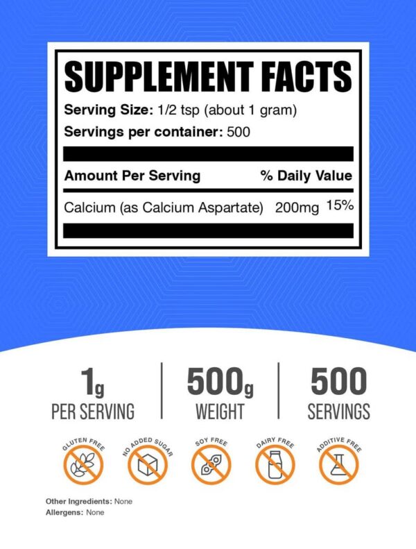 Version 1.0.0 Etiqueta del envase Calcium Aspartate BulkSupplements