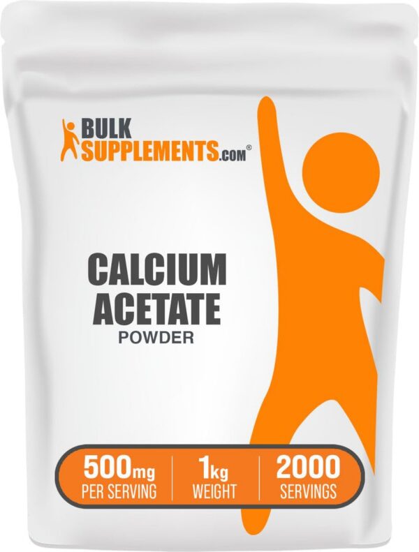 Version 1.0.0 Polvo acetato de calcio BulkSupplements - etiqueta frontal