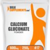 BulkSupplements Calcium Gluconate polvo etiqueta frontal