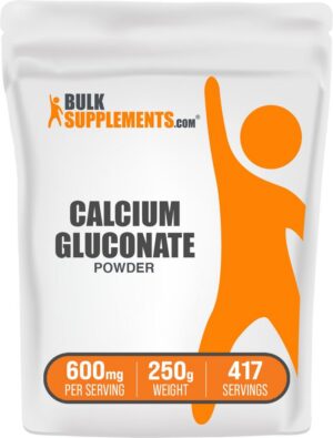 BulkSupplements Calcium Gluconate polvo etiqueta frontal
