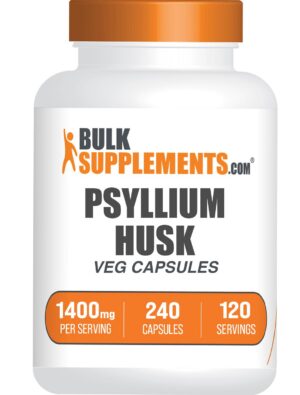 Version 1.0.0 Botella de cápsulas de fibra psyllium BulkSupplements 240 unidades veganas