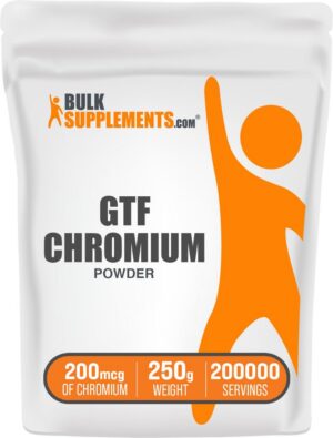 Polvo de cromo GTF BulkSupplements frente al envase