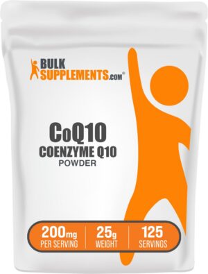 BulkSupplements CoQ10 polvo 25 g etiqueta frontal