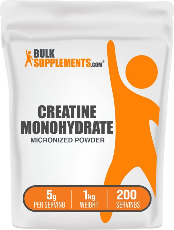 BulkSupplements Creatine Monohydrate polvo frasco frontal