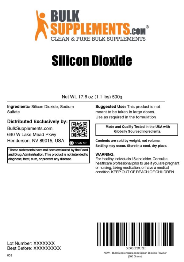 Version 1.0.0 Etiqueta del producto Dióxido de silicio grado alimentario