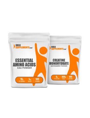 Frente del envase BulkSupplements EAA y Creatine Monohydrate