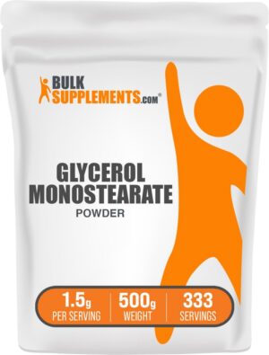 Envase BulkSupplements Glicerol Monostearato en polvo 500 g