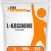 Frente del envase de polvo L-Arginina BulkSupplements.com 500 g