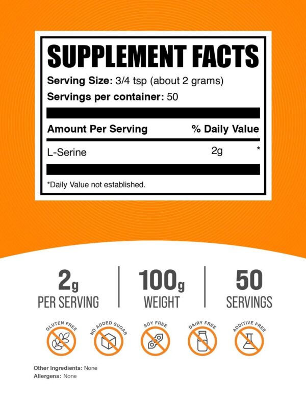 Porciones y dosificación de L-Serina BulkSupplements