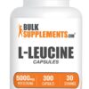 BulkSupplements L-Leucina cápsulas frasco y etiqueta